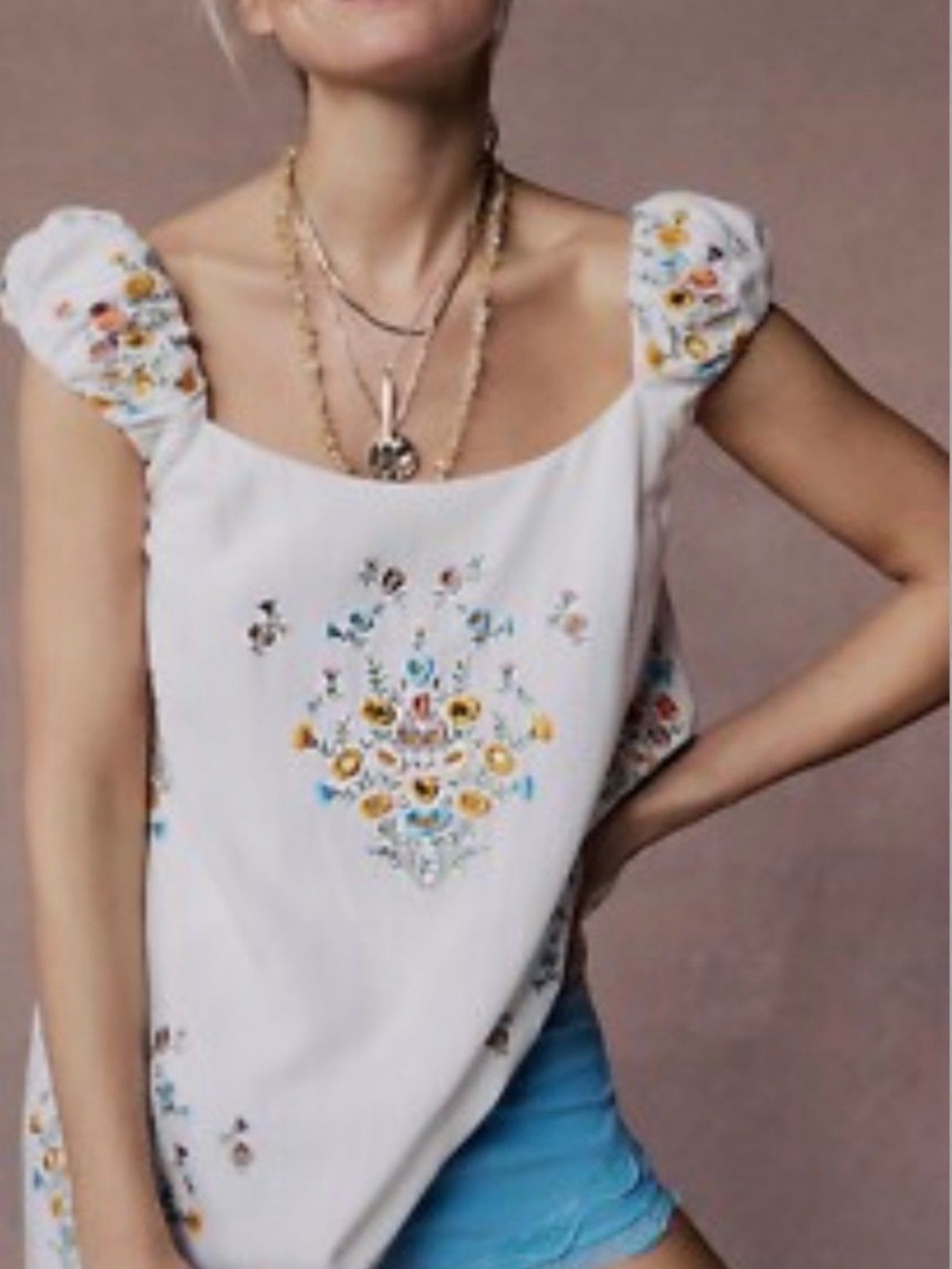 Free People Wildflower Embroidered Mini Dress - SOLD OUT MSRP $148 - Picture 3 of 4